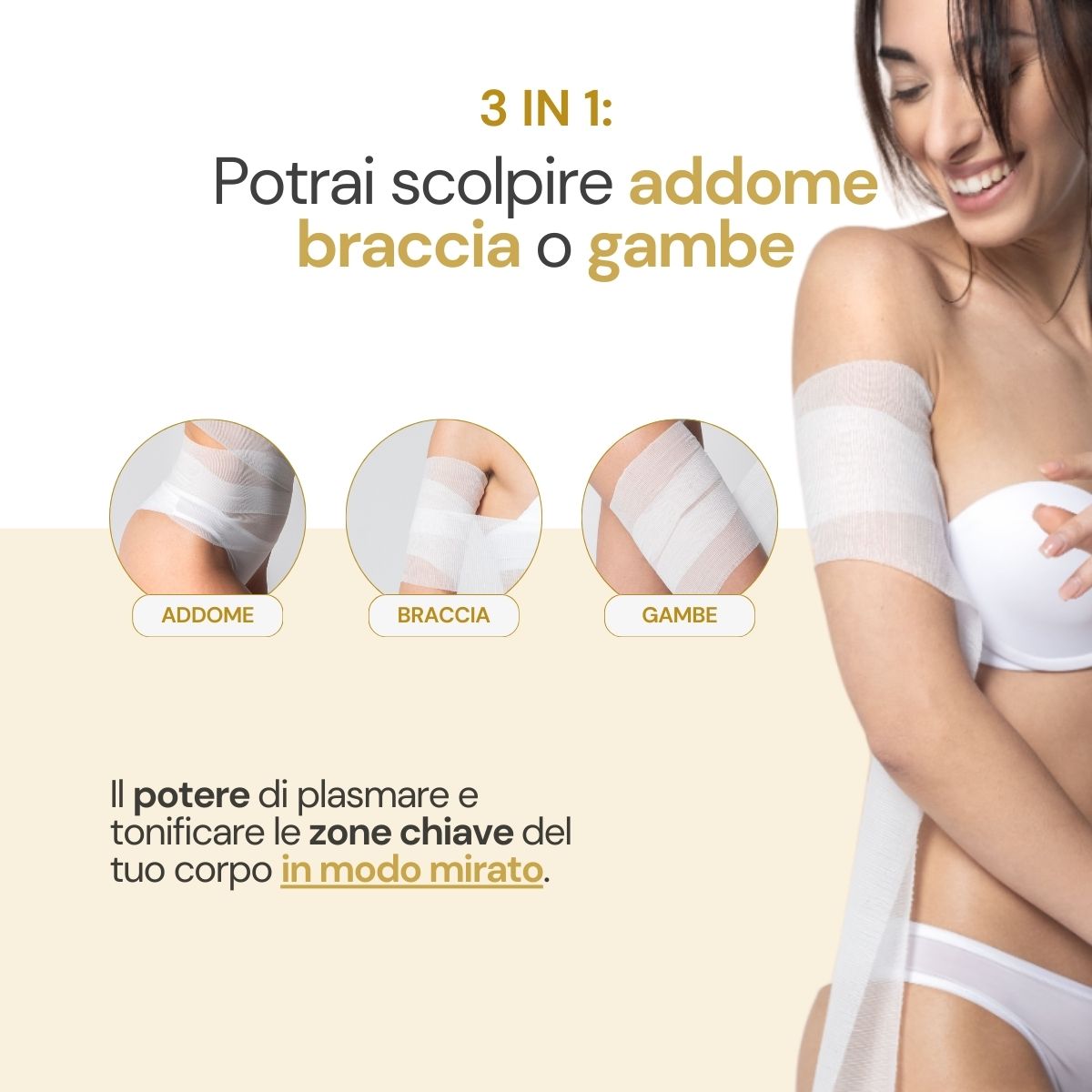 Bendaggi tonificanti gambe, addome e braccia