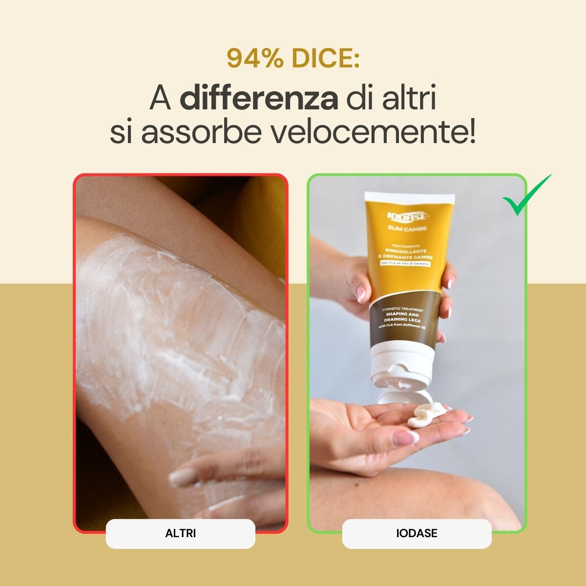 Crema snellente e drenante gambe